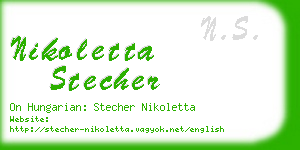 nikoletta stecher business card